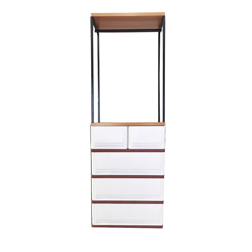 ออกใบกำกับภาษีได้ UP ตู้ลิ้นชักพลาสติก (ท็อปไม้ 2ชั้น) SUMO-KLOSET T2-W2 (4 ชั้น) มีเก็บปลายทาง แข็ง