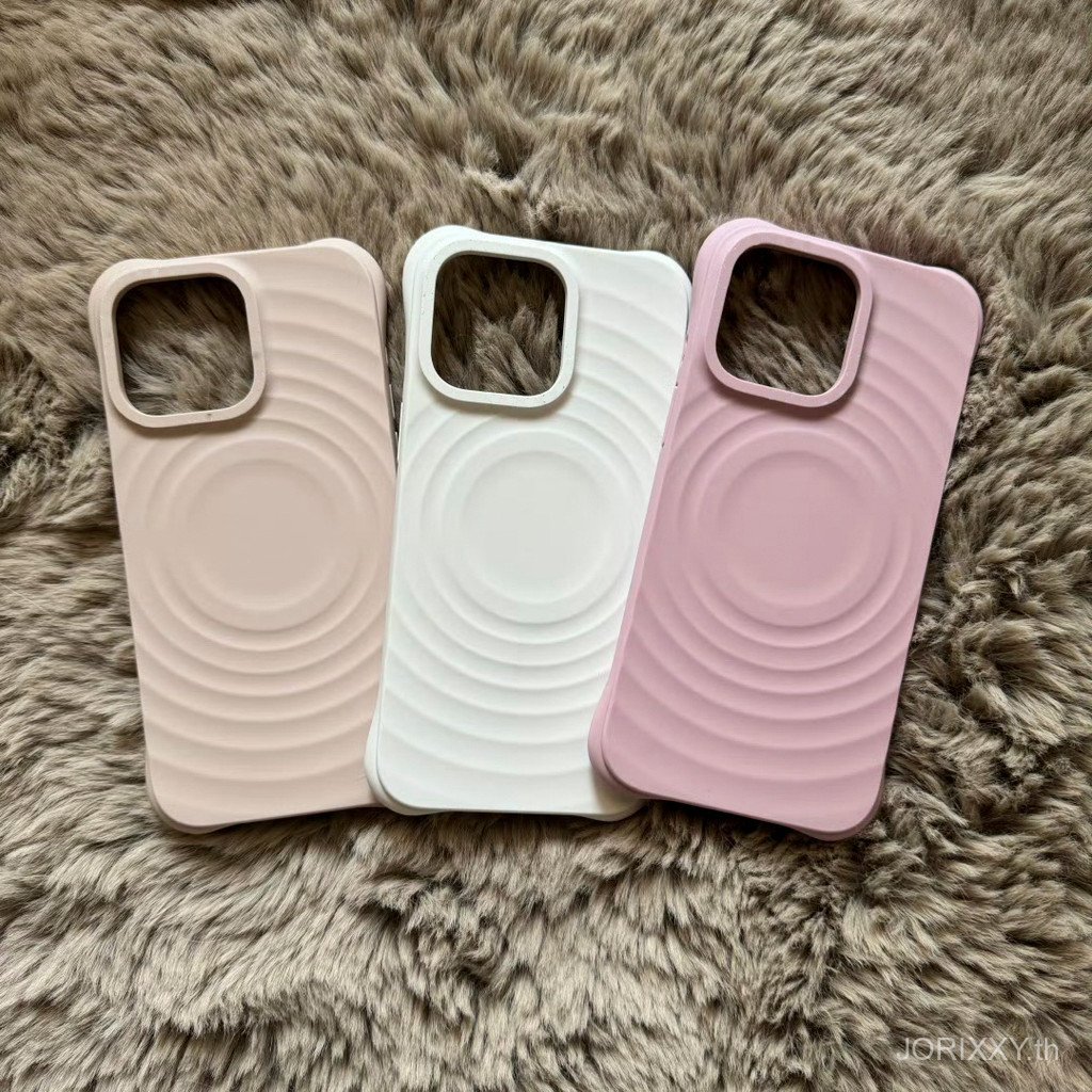 ที่ไม่ซ้ํากันนมสีขาว Boyang เคสโทรศัพท์กรวดสีขาว Cherry Blossom Powder เคสโทรศัพท์ซิลิโคนเหลวเหมาะสําหรับ 16/15Pro Boyang กรณีแม่เหล็กไร้สายชาร์จเหงื่อ Anti-Slip 14pro max ป้องกันโทรศัพท์ – โปรปัง