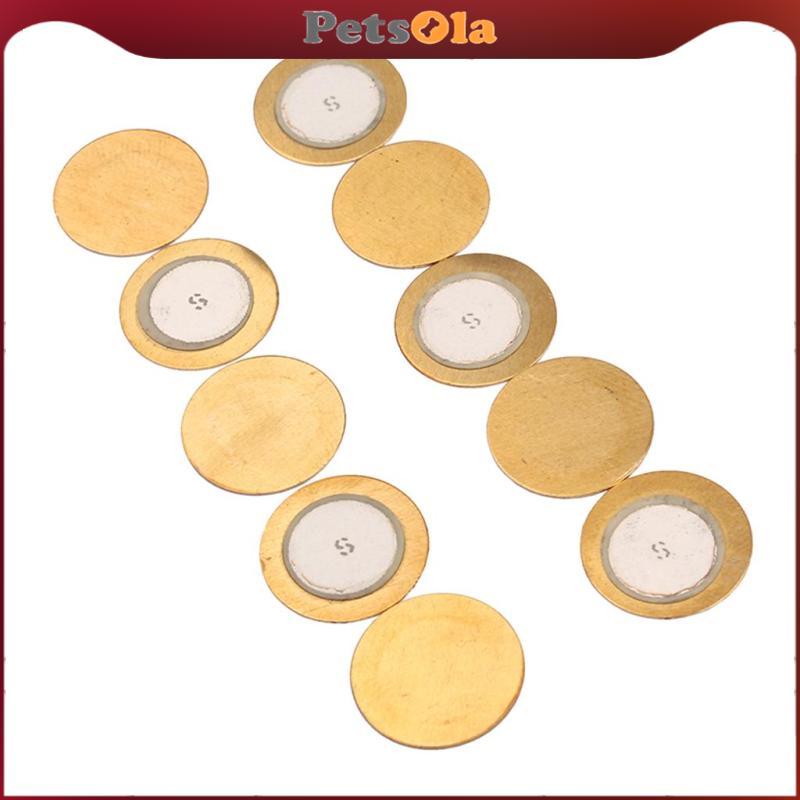 [PETSOLA] 10 ชิ้น Piezo Elements Sounder Sensor Trigger Drum Disc DIY 35 มม.ทองแดง