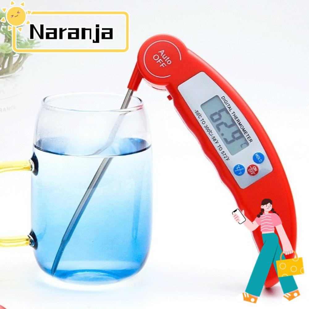 นราเนีย เครื่องวัดอุณหภูมิอาหารดิจิตอล พับกันน้ํา หัววัด LCD แบบพกพา อ่านเร็ว สําหรับทําอาหาร บาร์บีคิว
