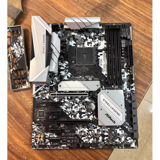 (มือสอง) ASRock B450 Steel Legend ซ็อกเก็ต AM4/ AMD Promontory B450/ DDR4/ Quad CrossFireX/ SATA3&US