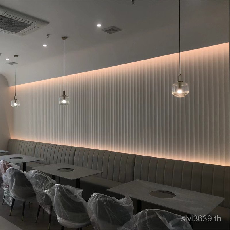 Dens Density Board Grille ร่องขนาดใหญ่ครึ่งวงกลมพื้นหลังสีขาว Wave Board Wave pvc Wave Board กว้างตก