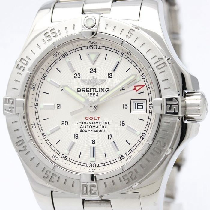 Breitling นาฬิกาผู้ชายกลไกอัตโนมัติ A17380 นาฬิกา GMT Dual Time Zone