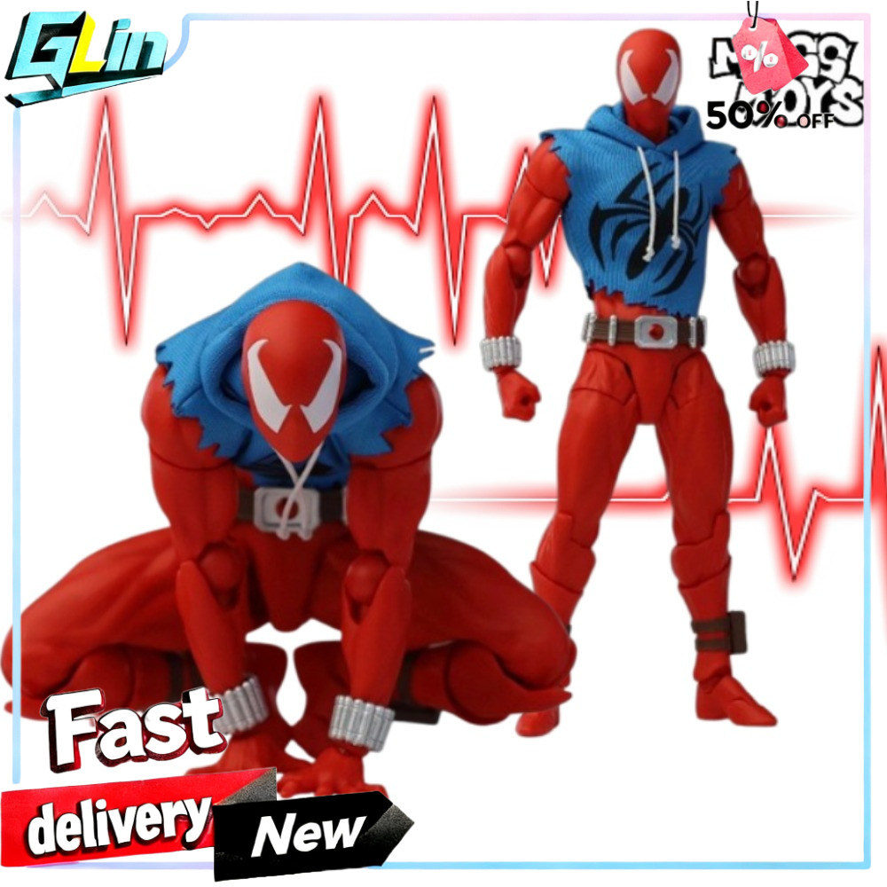 Mess ของเล่น Scarlet Spiderman Hero อะนิเมะตัวเลขการกระทํา Ben Reily Red Spider ตุ๊กตารูปปั้นของเล่น