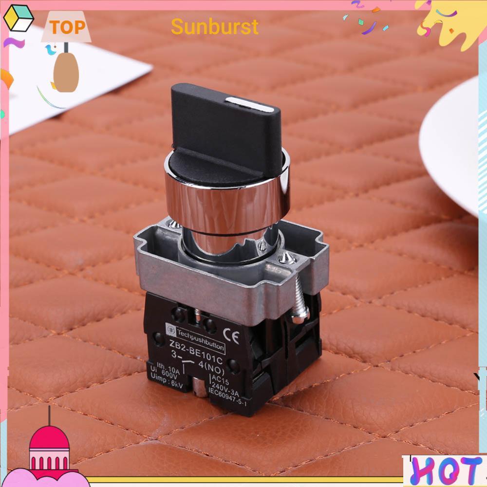 สวิตช์เลือกตําแหน่ง 2 NO 3 XB2-BD33C XB2-BD53 เลือกสวิตช์สวิตช์แบบหมุนสีดําเลือกสวิตช์ลูกบิด [Sunbur