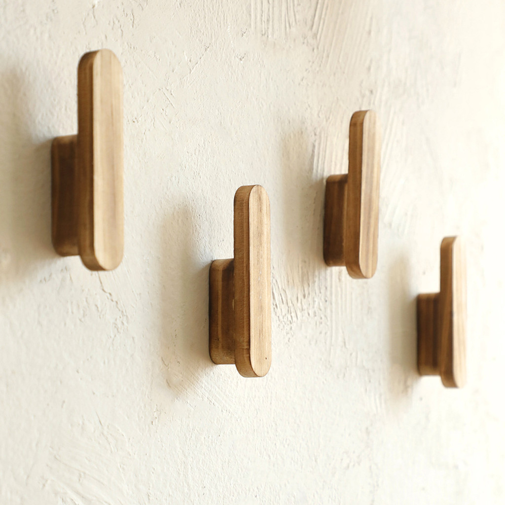 Universal ไม้ผ้าเช็ดตัวตะขอ Rustic Minimalist ไม้ Peg Rack สําหรับห้องน้ําและห้องครัวตกแต่งบ้าน