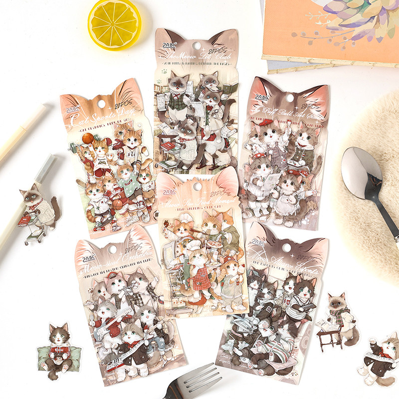 20 ชิ้นน่ารัก Paw Club Series สติกเกอร์ PET สมุดภาพ Deco DIY สติกเกอร์