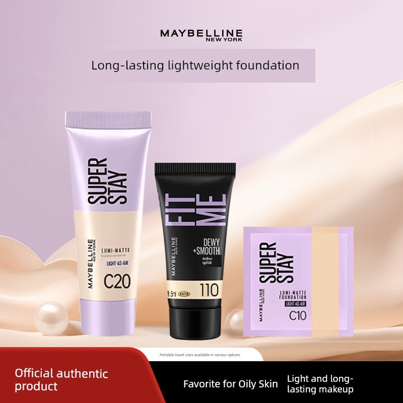 foundation ไพรเมอร์ Mebelline fitme Sample Matte Moisturizing Liquid Foundation