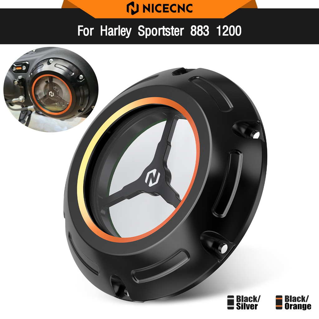 OT For Harley Sportster 883 Low XL883L 2005-2010 Clear Derby Cover Sportster 1200 Custom XL1200C Roa