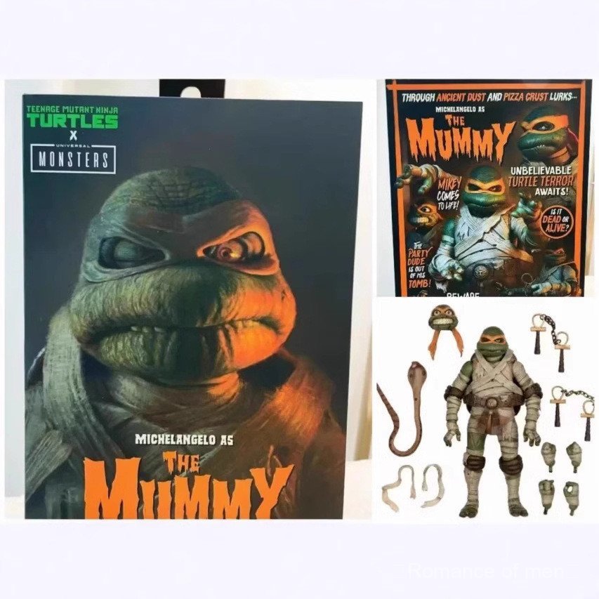 [จัดส่งในวันเดียวกัน] NECA Ninja Turtle Monster Mummy Turtle Michelangelo 23cm Movable Brand New Box