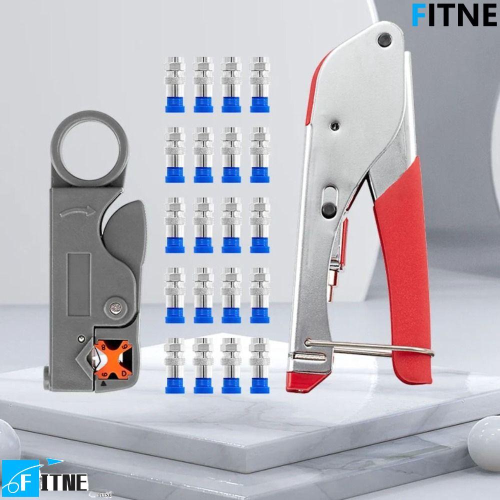 FITNE Coax Cable Crimper, เหล็กคาร์บอนทนต่อการสึกหรอ Wire Stripper ชุดเครื่องมือ, Multifunctional F 