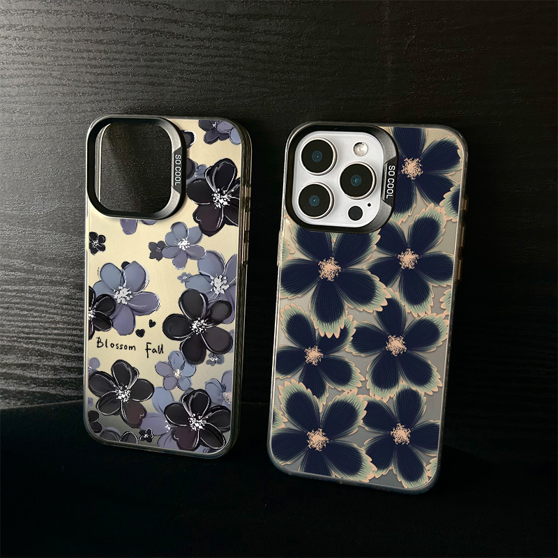 เคส IP ที่รองรับ เคส ดอกไม้สีเข้ม ใช้ได้กับ เคสไอโฟน 15Pro 16Pro Max 14PLUS 13Pro 12 11Pro 11 XS XR
