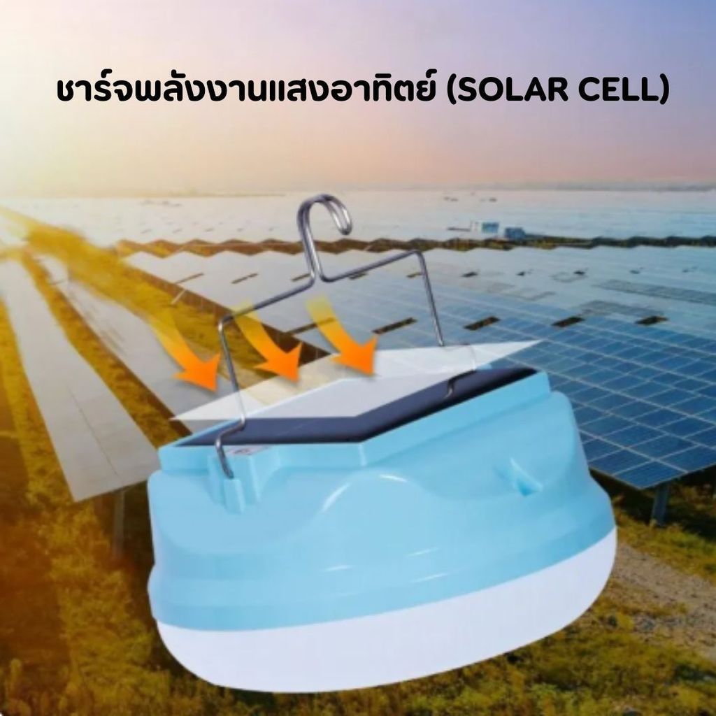 ST หลอดไฟโซล่าเซลล์ LED 400W/800W ไฟฉุกเฉิน ชาร์จ USB แสงขาว สำหรับกลางแจ้ง
