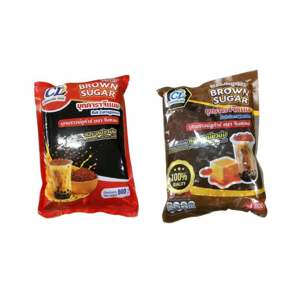 บุกบราวน์ชูก้าร์ Buk carrageenan บุกไข่มุก บุกบราวชูการ์ ตรา จิงหลง มีให้เลือก 2 แบบ (กลม/สีเหลี่ยม)