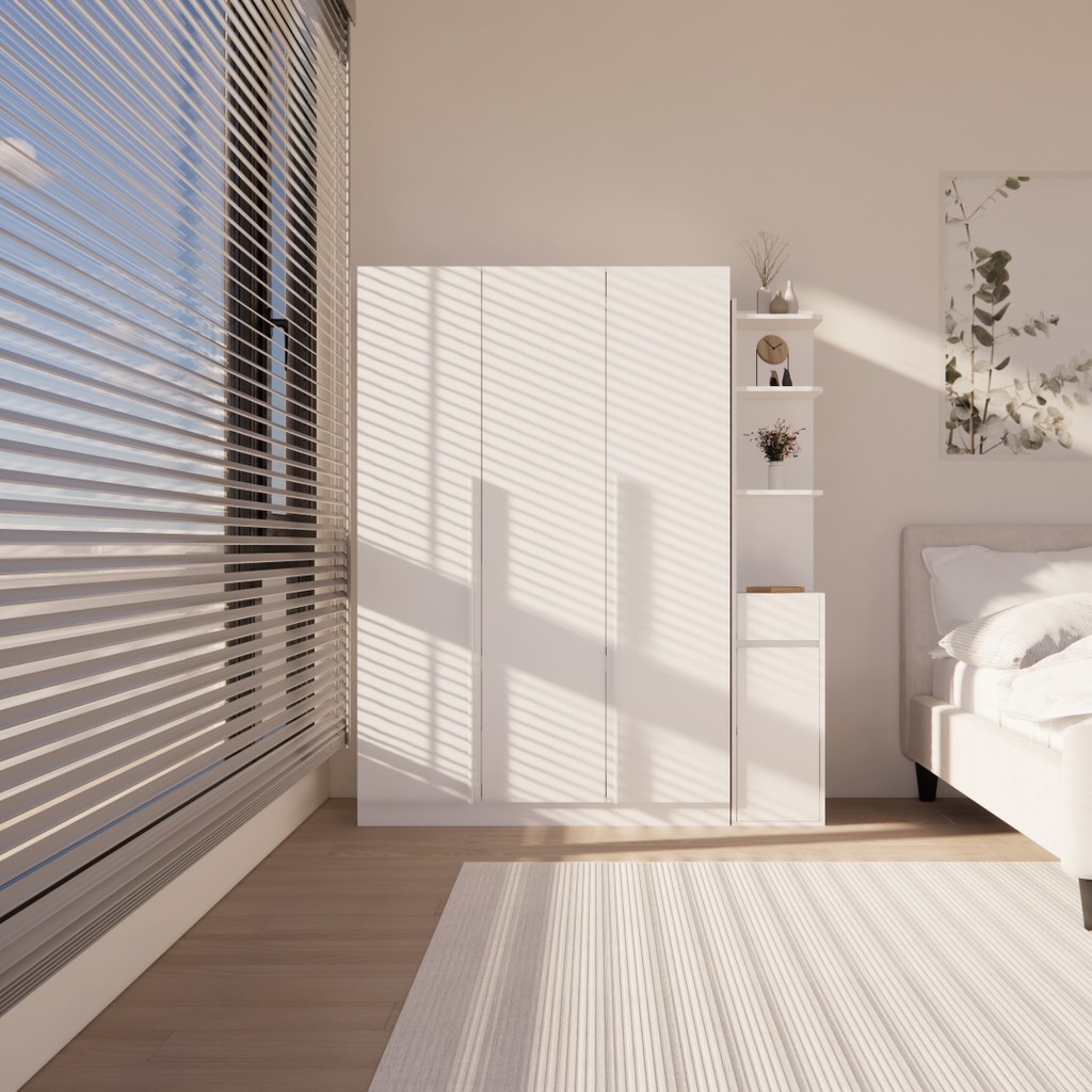 Looms  ตู้ผ้า REMUS-C & ตู้สูง CACIA สีขาว