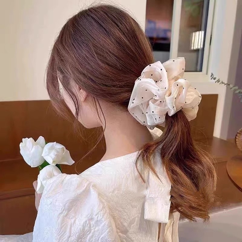 Sanli ยางรัดผมลายจุดสไตล์ฝรั่งเศส รูปที่ 7