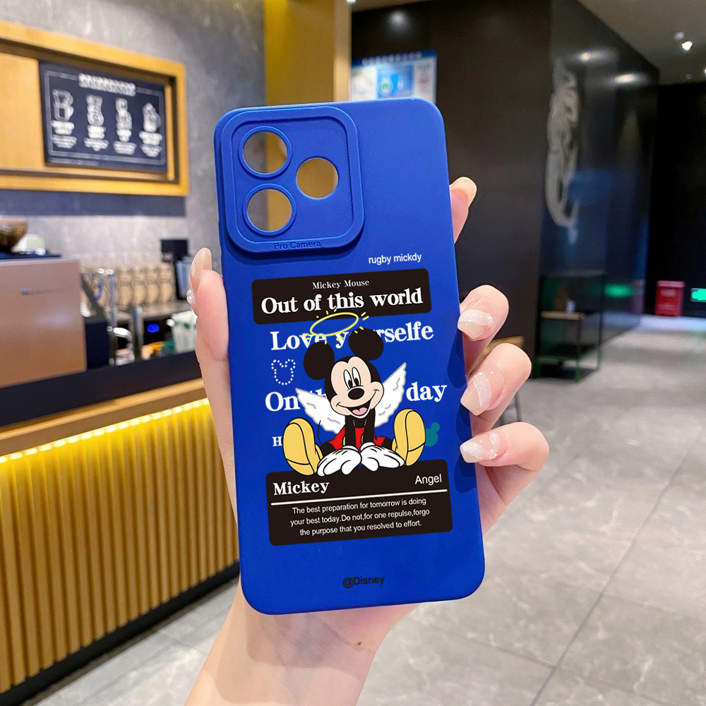 เข้ากันได้กับ Narzo 50A 50i Prime 30A 60X N53 N63 N55 Angel Football Mickey Case ฝาครอบป้องกันเลนส์