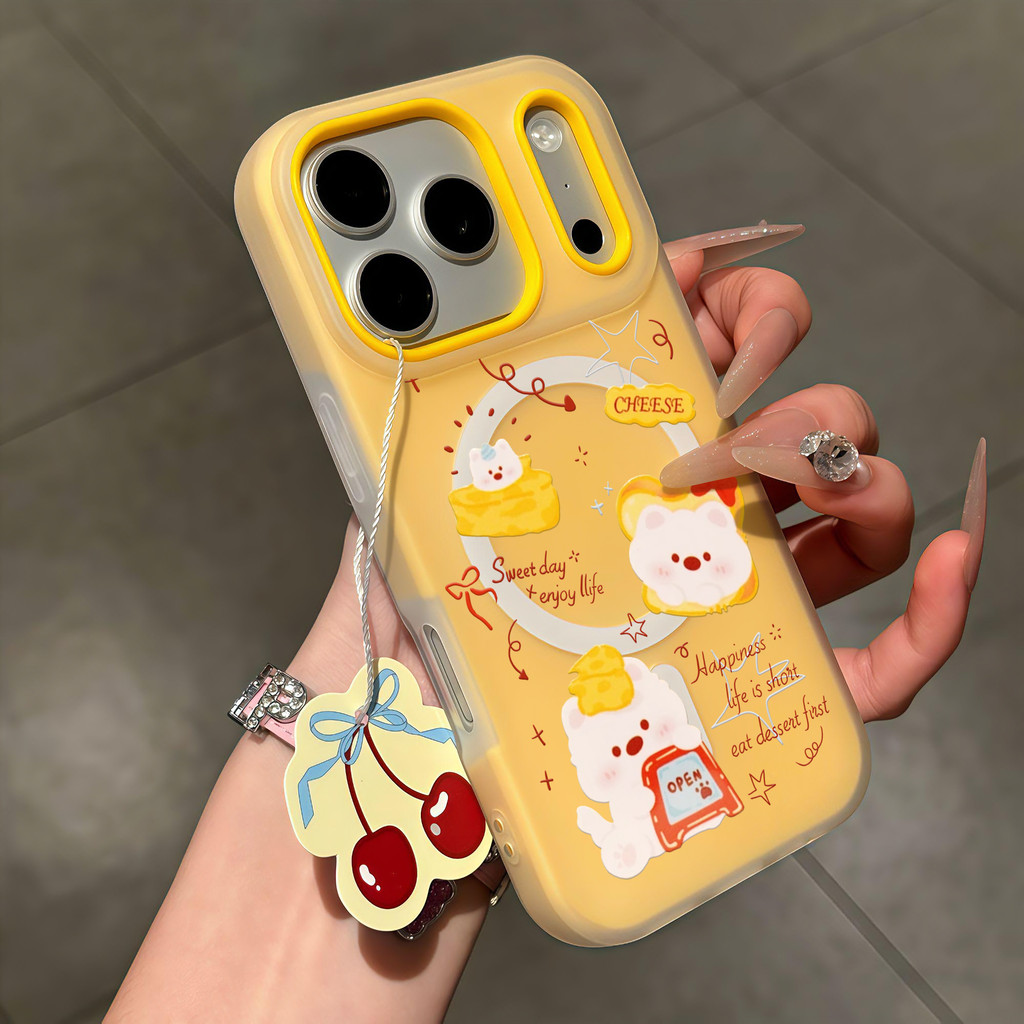 เคสแข็ง ลายการ์ตูน มีแม่เหล็ก ป้องกันรอย กันกระแทก เข้ากับ iPhone 12-17 Pro Max ทุกรุ่น XPGDCXK011