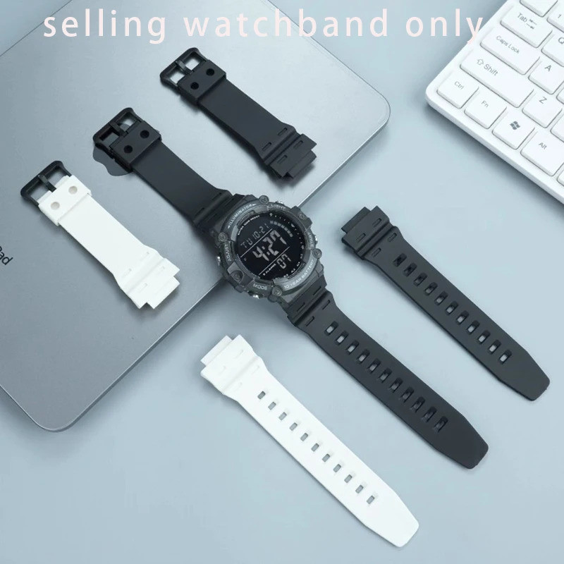 สําหรับ Casio AE1500 1200/WS-1400H/1300 W-218 นุ่มเรซิ่นซิลิโคน Watchband สร้อยข้อมืออุปกรณ์เสริม 18