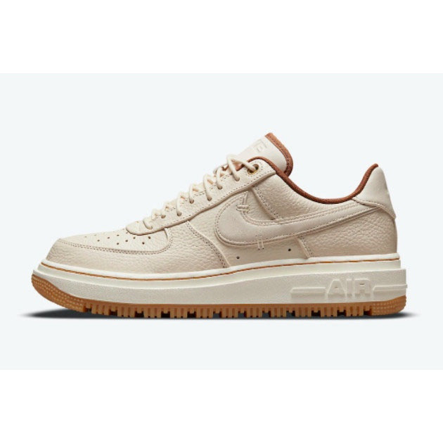 ใหม่ NK Air Force 1 luxe "Pecan" Pearl White/pale ivory-pecan-gum สีเหลือง db4109-200