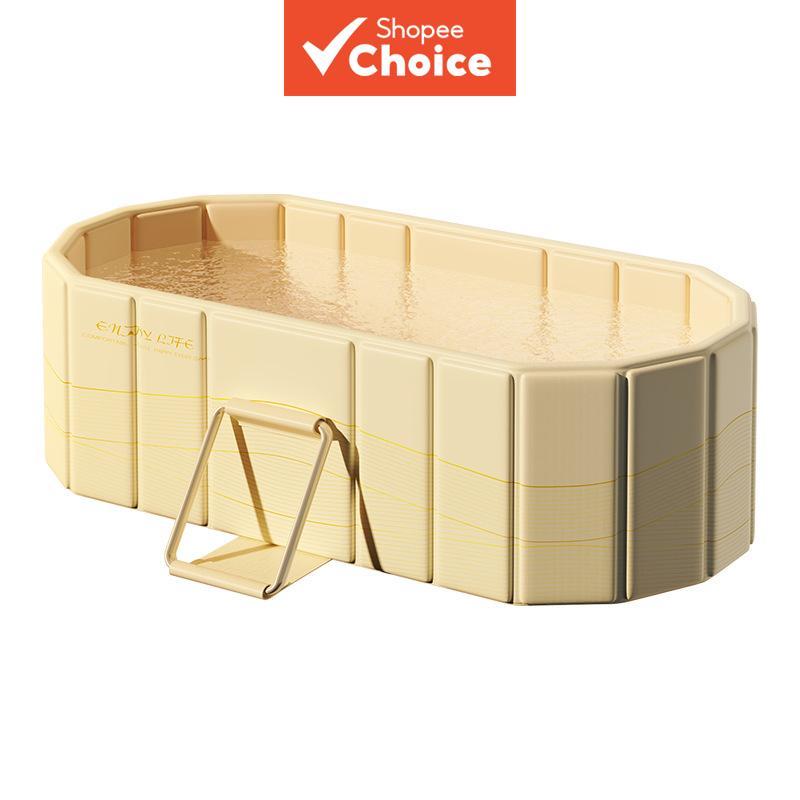 อ่างอาบน้ําพับได้ ไม่ต้องใช้อัตราเงินเฟ้อ PVC หนาและทนทานพร้อมท่อท่อระบายน้ําสองทางสําหรับอาบน้ํา, S