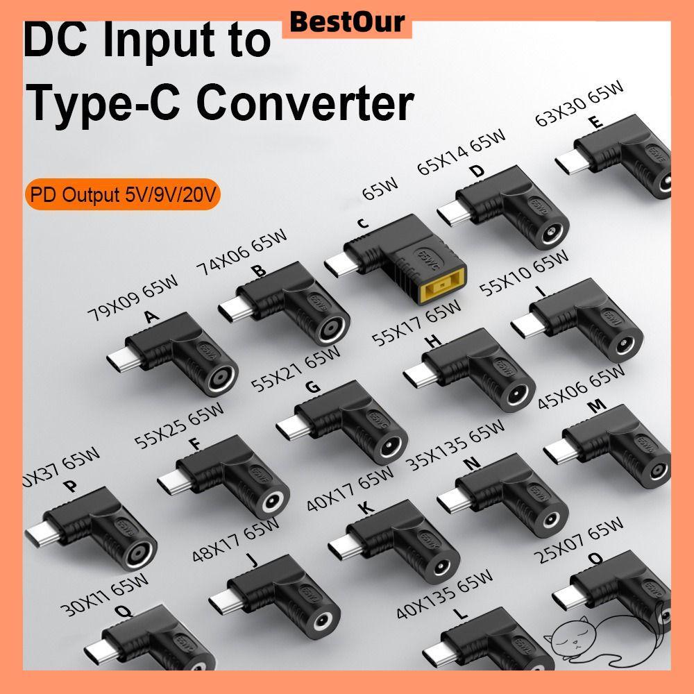 BESTOUR Power Adapter 5v 9v 12v Professional 5.5X2.5 7.4X0.9 4.5X0.6mm PD 65W สําหรับ //