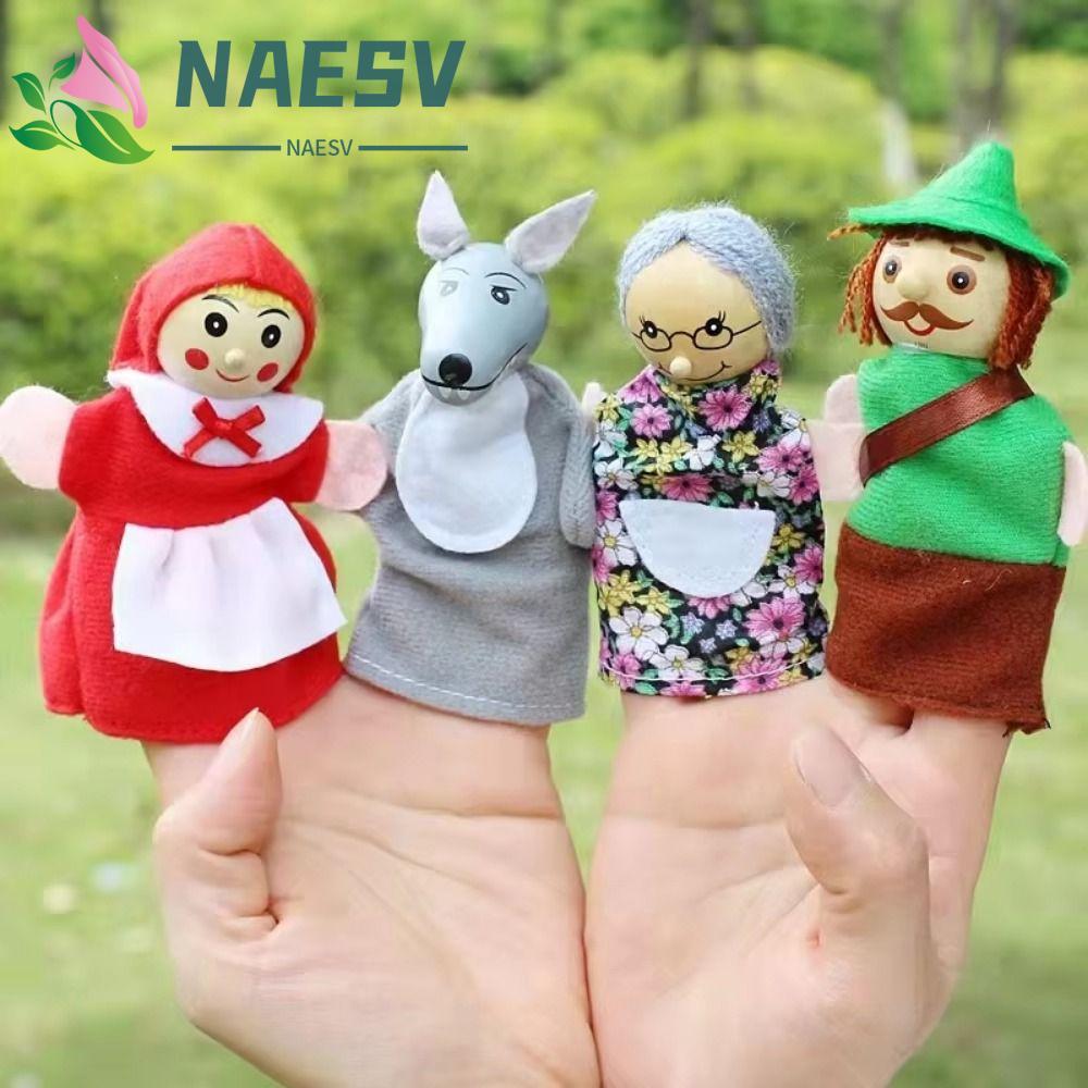 NAESV ตุ๊กตาตุ๊กตา,ชุด Plush Fairy Tales มือหุ่นนิ้วมือ,ของเล่นเด็ก Interactive Mini ผ้าวัสดุ Puppet