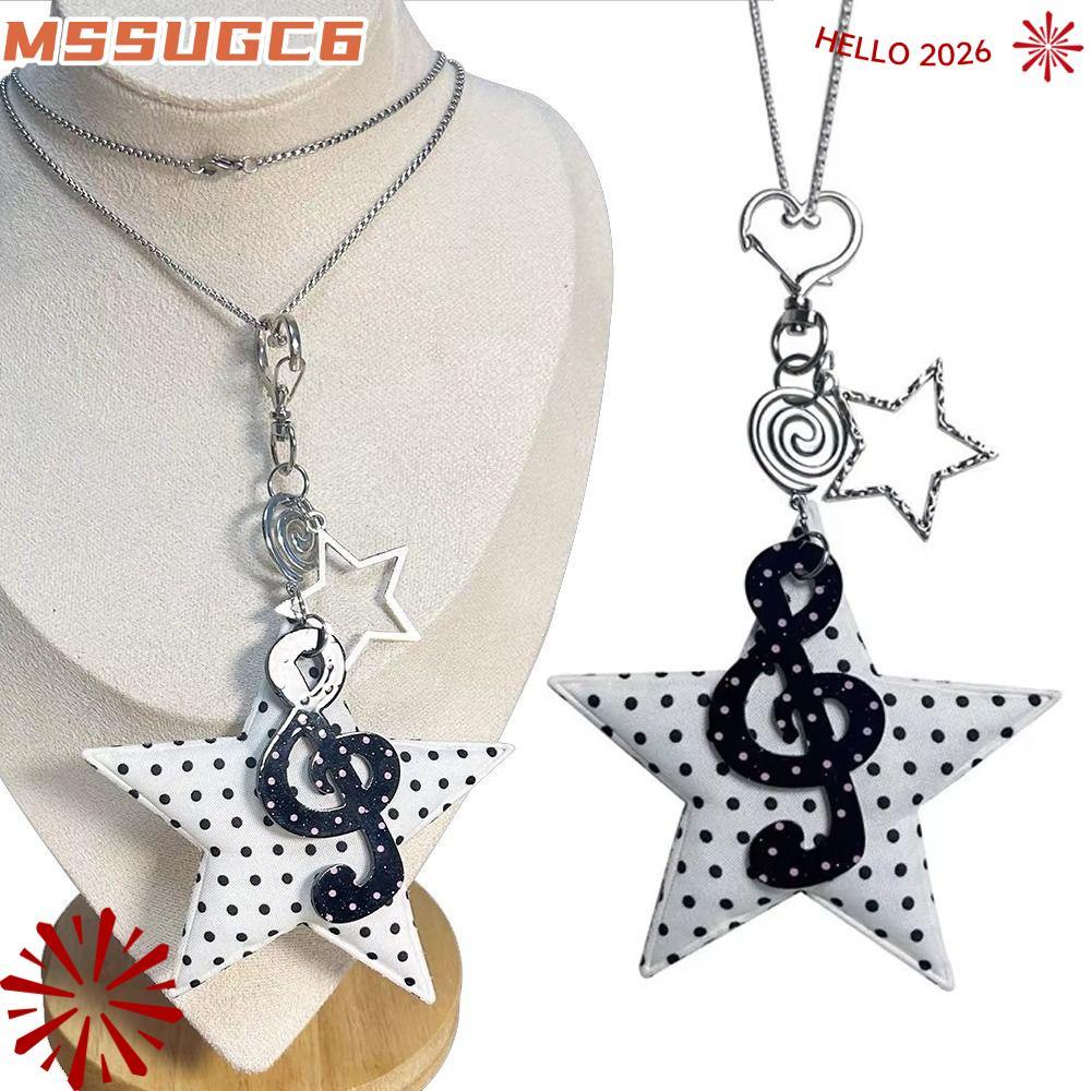 MSSUGC6 Polka Dot Star Neckalce, Vintage Aesthetic Swirl จี้สร้อยคอ, เกาหลี Harajuku Y2K การ์ตูนเสื้
