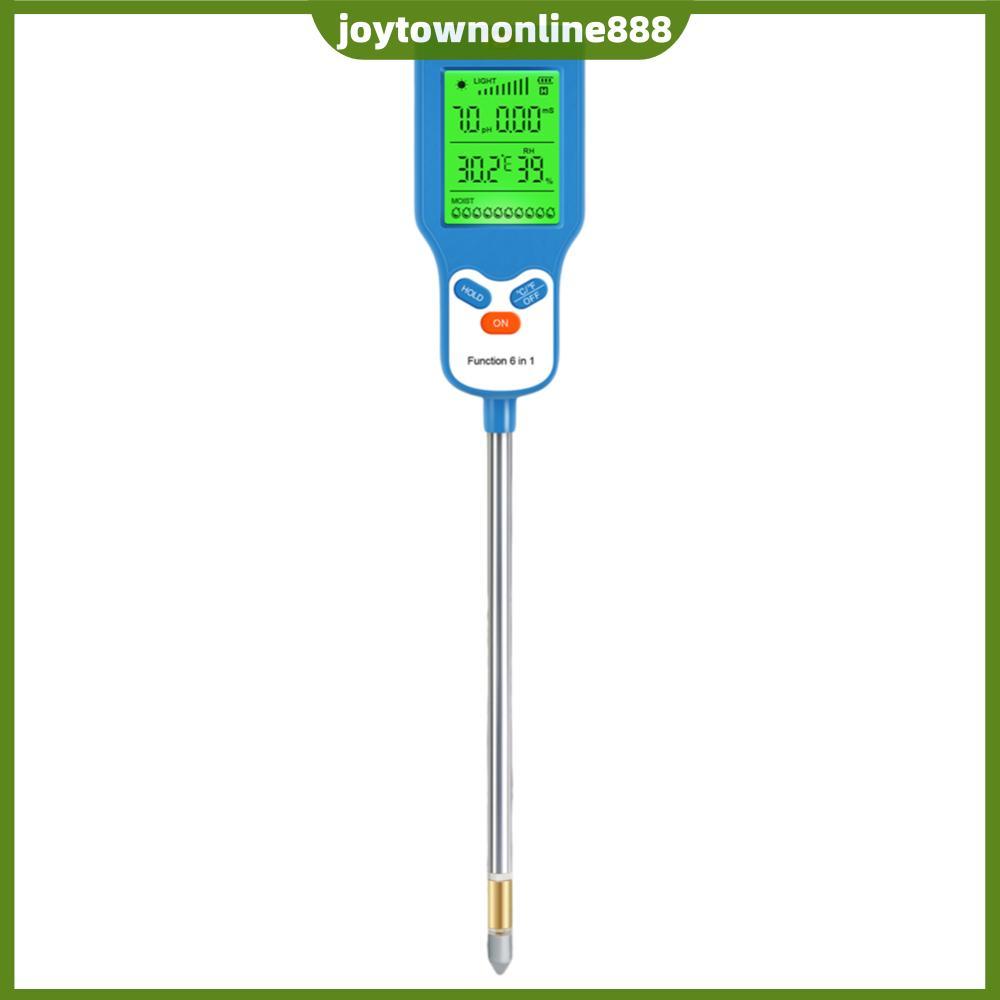6 in 1 Digital Garden Soli Analyzer Fertility/Temp/Moisture/Sunlight/Hummidity/PH Meter สําหรับทําสว