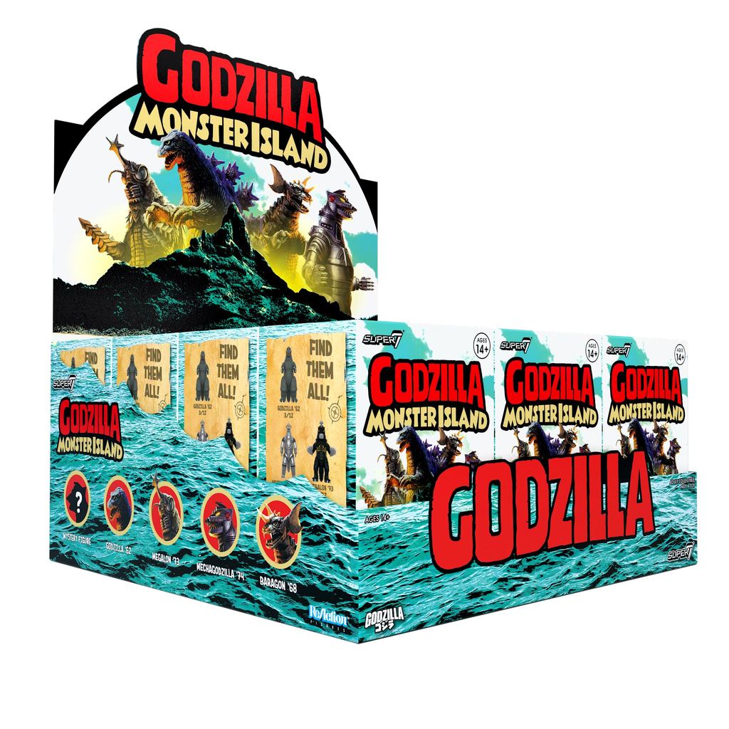 Super7 Toho Godzilla Monster Island Blind Box - Pack of 12 375 Toho Godzilla Action Figureภาพยนตร์คล