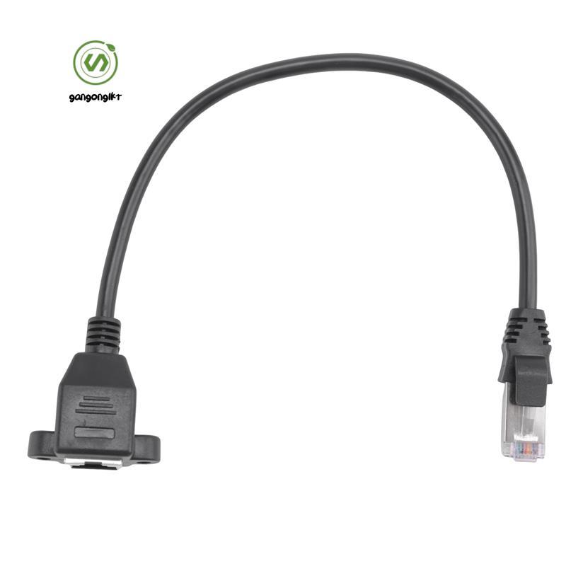 [gangong1kr] 1FT RJ45 Male to Female Screw Panel Mount Ethernet LAN Network Extension Cable