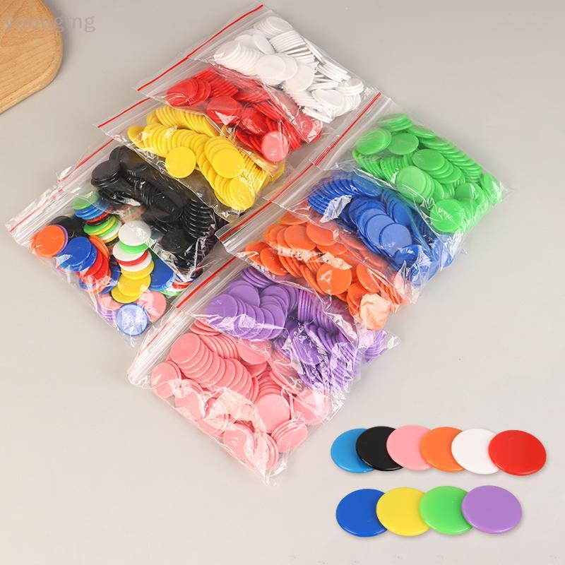 [YG] 100 ชิ้น Montessori การเรียนรู้การศึกษาของเล่นคณิตศาสตร์พลาสติก Bingo Markers เครื่องมือ TH