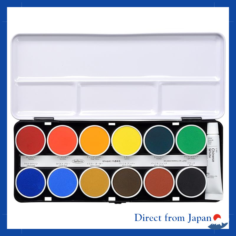 Holbein Solid Watercolor Cake Colors C030 Opaque 12-Color Set 02030