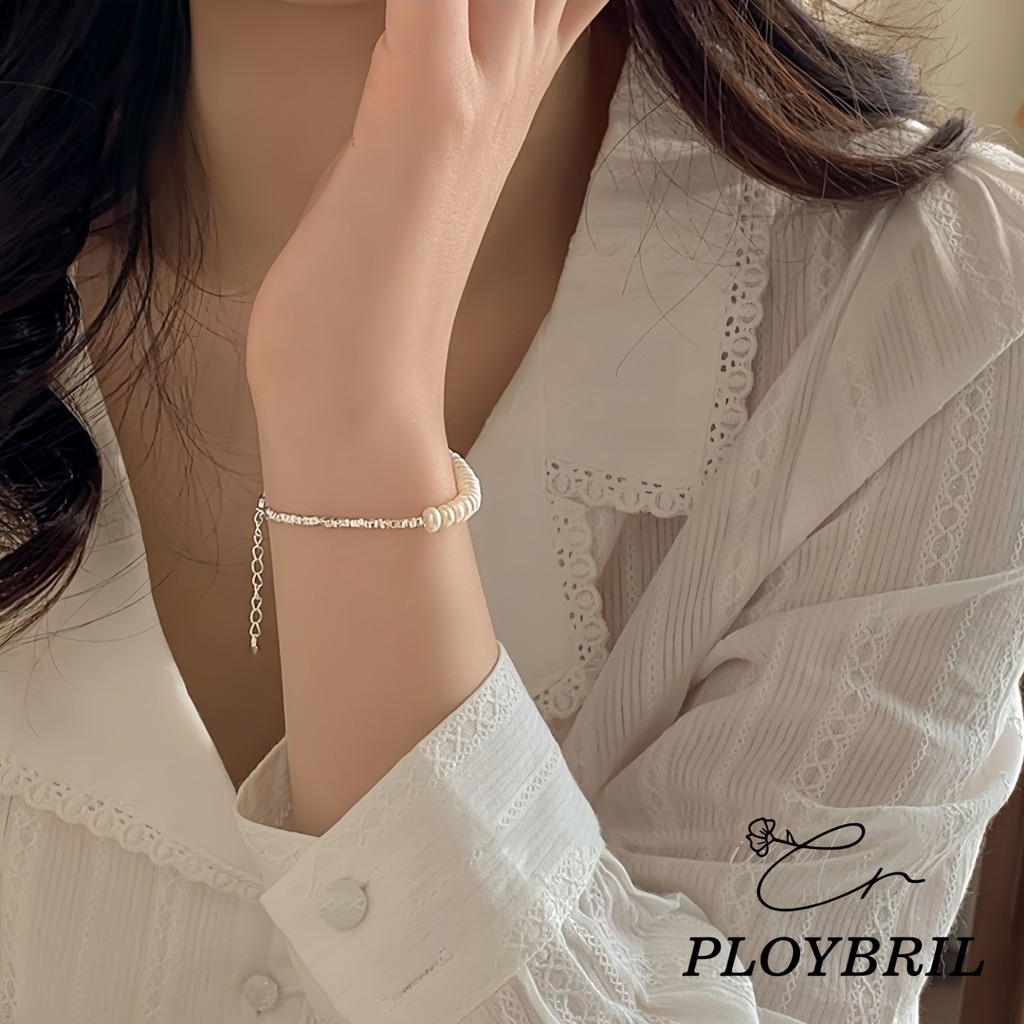 PLOYBRIL สร้อยข้อมือมุก Galaxy Shards กําไลไข่มุก กําไลข้อมือมุก สร้อยข้อมือเงิน Valentine ของขวัญ S009
