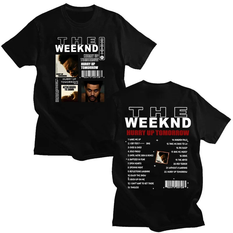 ทีเชิ้ต TheWeeknd อัลบั้ม Hurry Up Tomorrow วินเทจ HURRY UP TOMORROW สำหรับผู้หญิง/ผู้ชาย เสื้อผ้า F