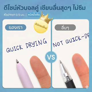 ปากกาเจล Writech รุ่น W-0161 (0.5 mm) 🔥 กดไร้เสียง หมึกเจลน้ำเงิน/แดง หมึกแห้งไว ปุ่มกดไม่มีเสียง เปลี่ยนไส้ได้