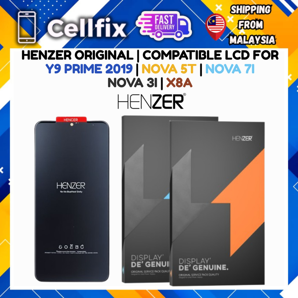 HENZER ORG HW Y9 PRIME 2019 NOVA 5T NOVA 7I NOVA 3I X8A ส่วนประกอบหน้าจอ LCD