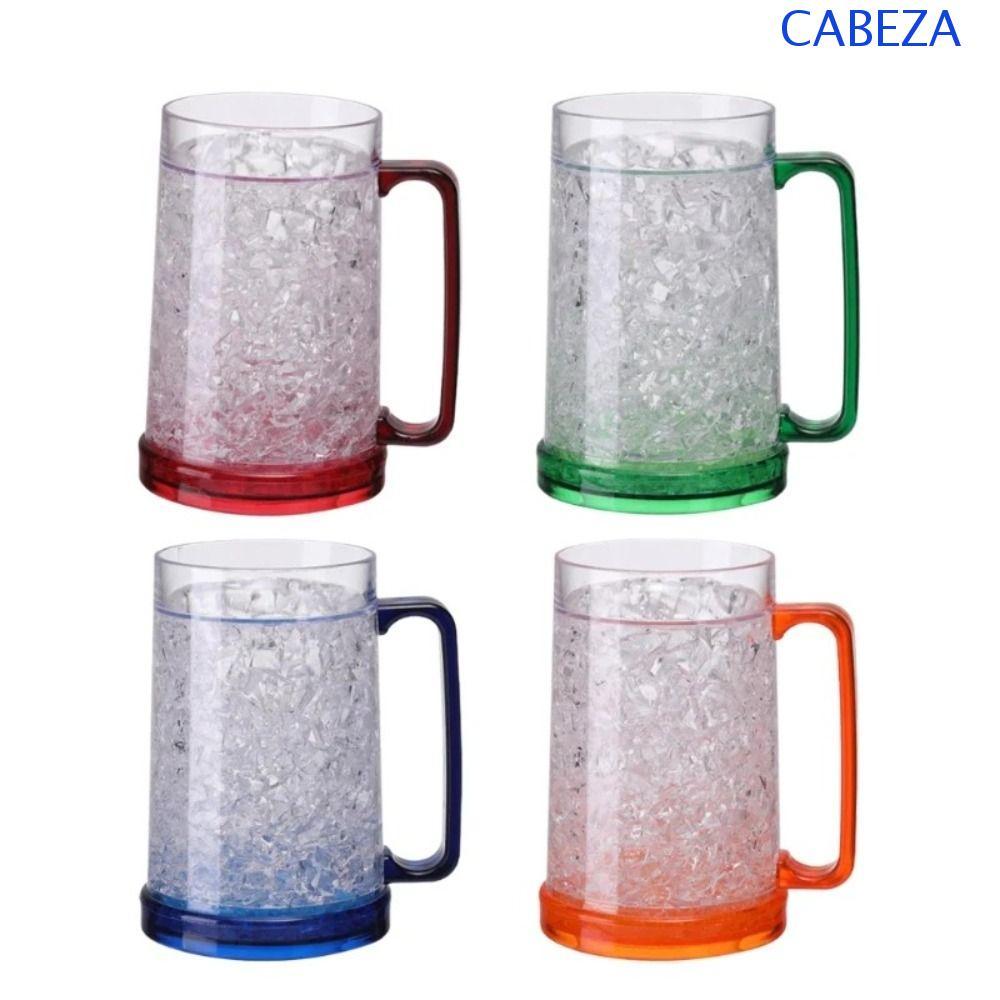 CABEZA แก้วเบียร์แช่แข็งเจล Double Wall ใส ทนทาน ถ้วยเบียร์เย็นฉ่ํา
