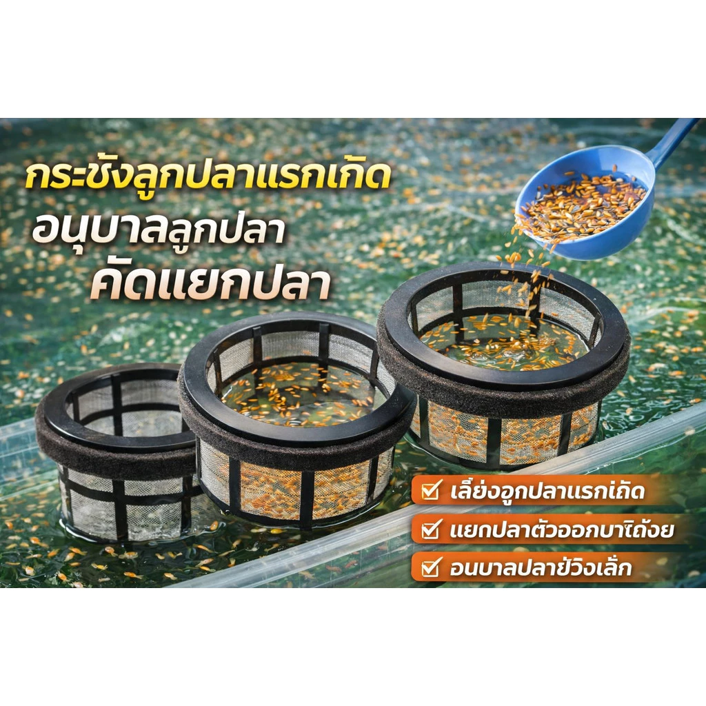 กระชังลูกปลาแรกเกิด อนุบาลลูกปลา คัดแยกปลา เลี้ยงปลา ตาข่ายลูกปลา อุปกรณ์ตู้ปลา อุปกรณ์เพาะพันธุ์ปลา thumbnail 3