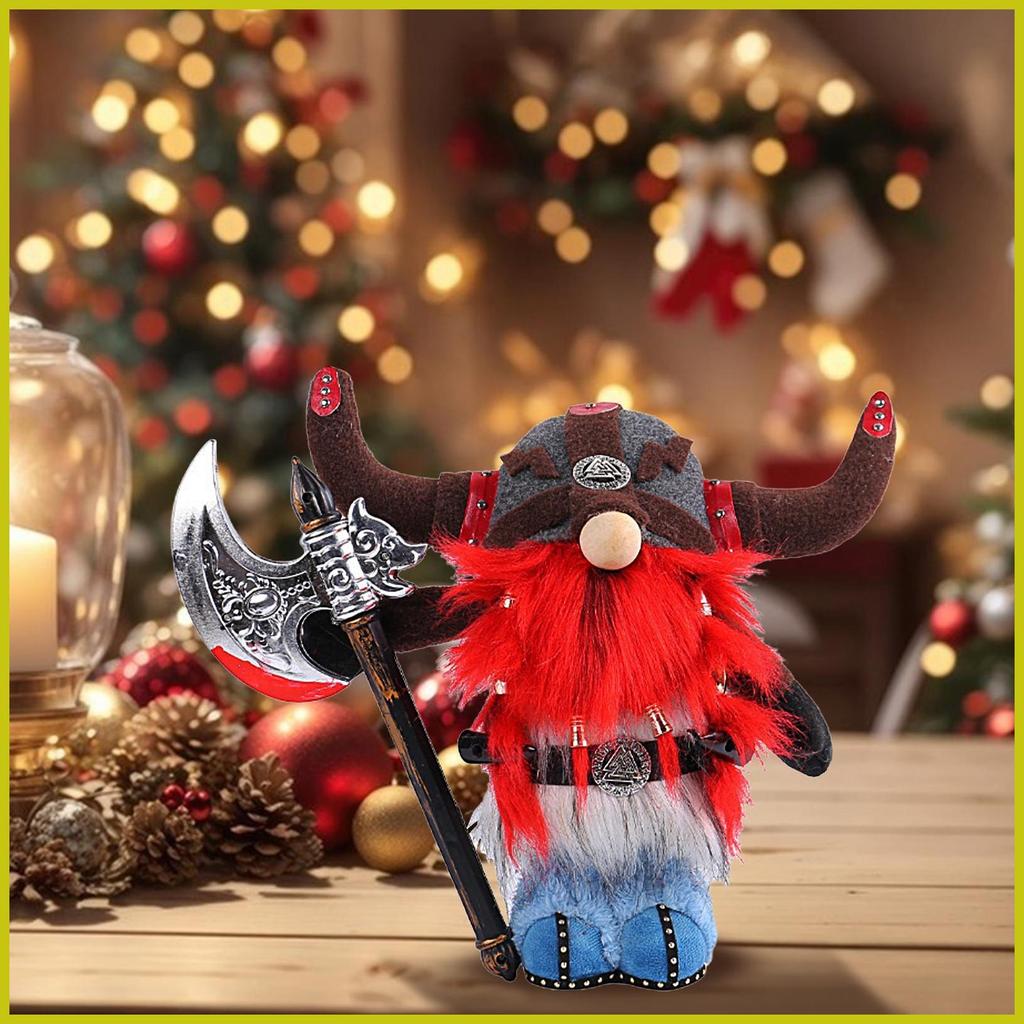 ไวกิ้ง Farmhouse Gnome Gnome Miniature Gnome Figurine ไวกิ้งประติมากรรม Gnome นักรบประติมากรรมยุคกลา