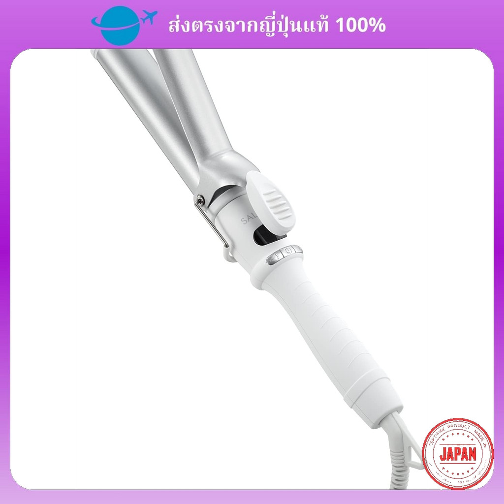 SALONIA เครื่องม้วนผมเซรามิก ขนาด 32มม. รุ่น SL-008SW สีขาว ปรับอุณหภูมิสูงสุด 210°C ใช้ได้ทั่วโลก [