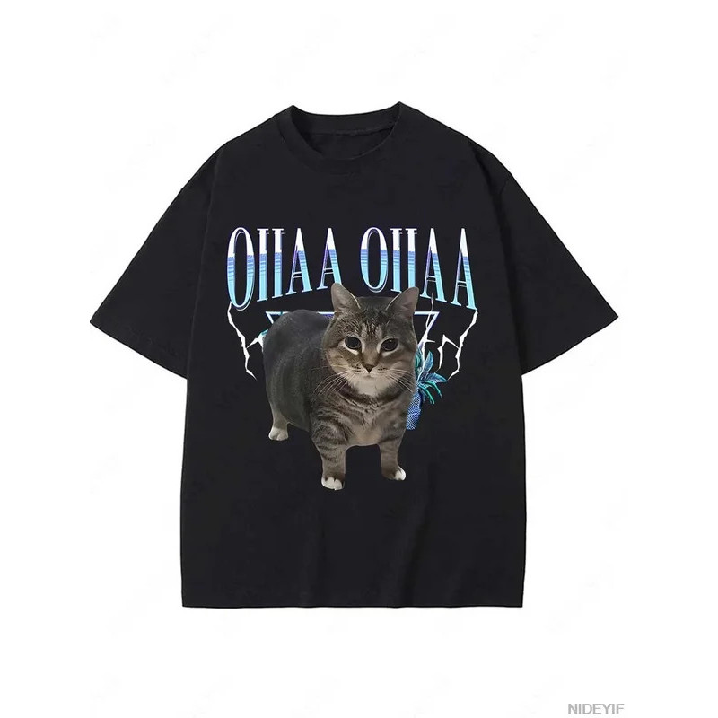 เสื้อยืดลายแมว Oiia Oiia Spun Cat Terrier Oiiai Oiiai ที่น่าสนใจ เสื้อผ้าลายกราฟิกน่ารักสำหรับคนรักแ