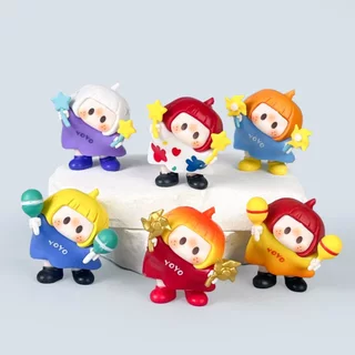 💥 จัดส่งจากประเทศไทย 💥6 ชิ้น/กล่อง MINISO YOYO อะนิเมะรูปคอสเพลย์ตุ๊กตาของเล่นสําหรับของขวัญเด็กคอลเลกชันเครื่องประดับรถบ้านเค้กตกแต่งตกแต่ง Gacha