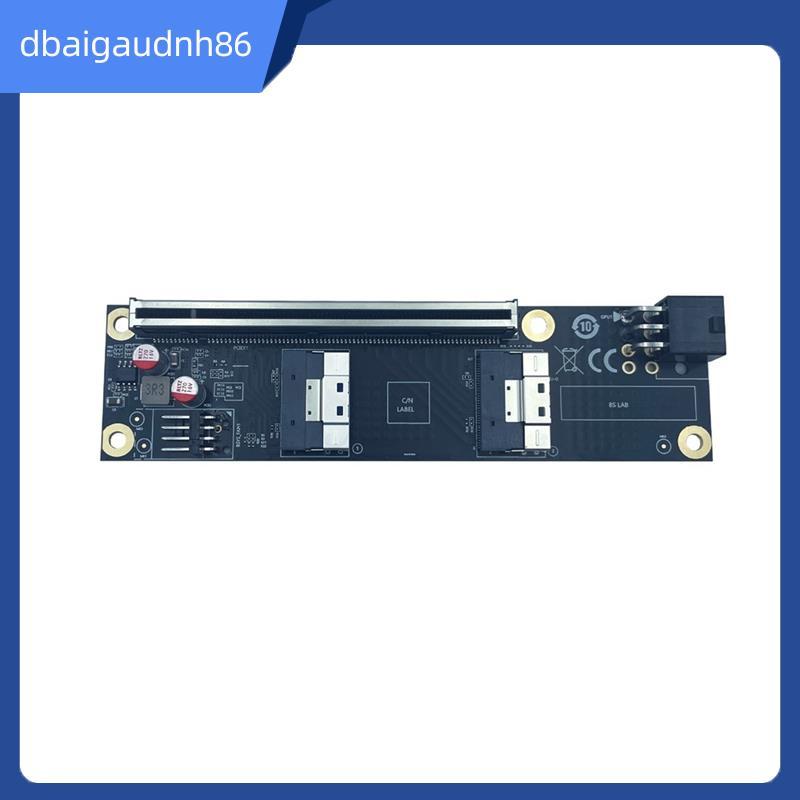READY STOCK2 พอร์ต PCI-E 4.0 X16 ถึง SlimSAS SFF-8654 การ์ดอะแดปเตอร์สําหรับกราฟิกการ์ด GPU SFF8654 