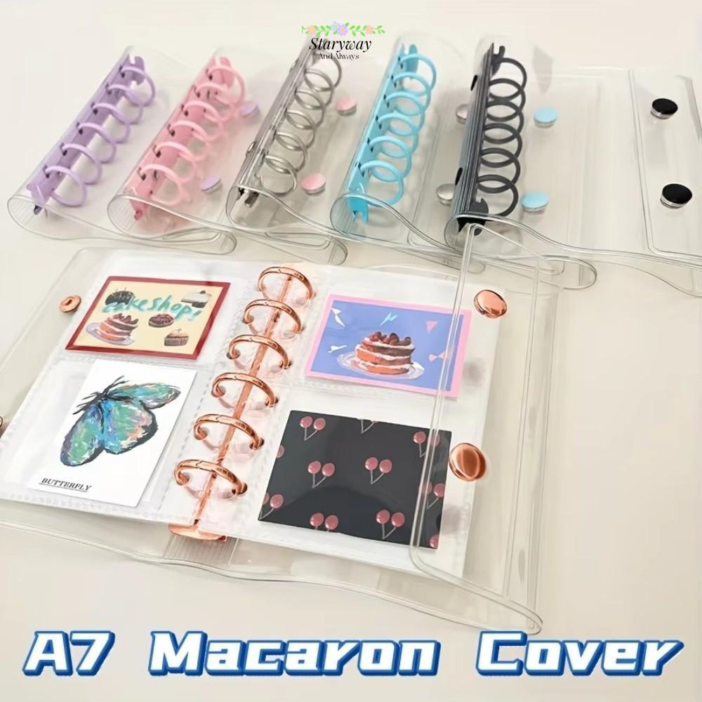 ฝาครอบอัลบั้มรูป STARYSWAY, ฝาครอบเครื่องผูก A7 6 หลุมโปร่งใส, PVC สีแคนดี้|หนังสือสะสมความกว้างขึ้น ราคา ถูกที่สุด ดีลบีเคเค