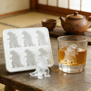 แม่พิมพ์น้ำแข็งซิลิโคน Godzilla Ice Mold ถาดแม่พิมพ์ซิลิโคน 6ช่อง กดออกง่าย DIY น้ําแข็งทําเครื่องมือ