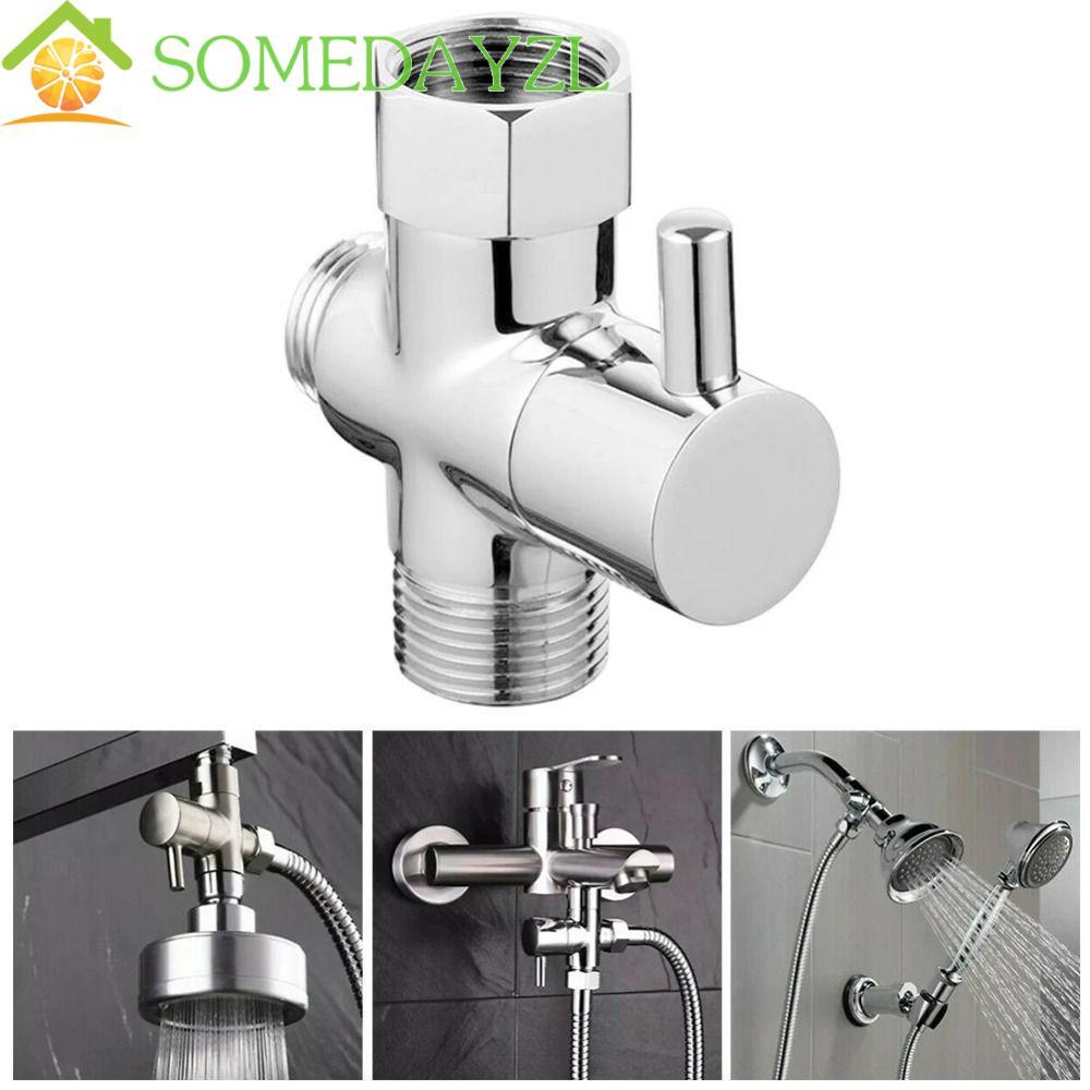 SOMEDAYZL 3 Way Switch Faucet Valve, T-adapter Three Function 3 Way Shower Head Diverter Valve Tool 