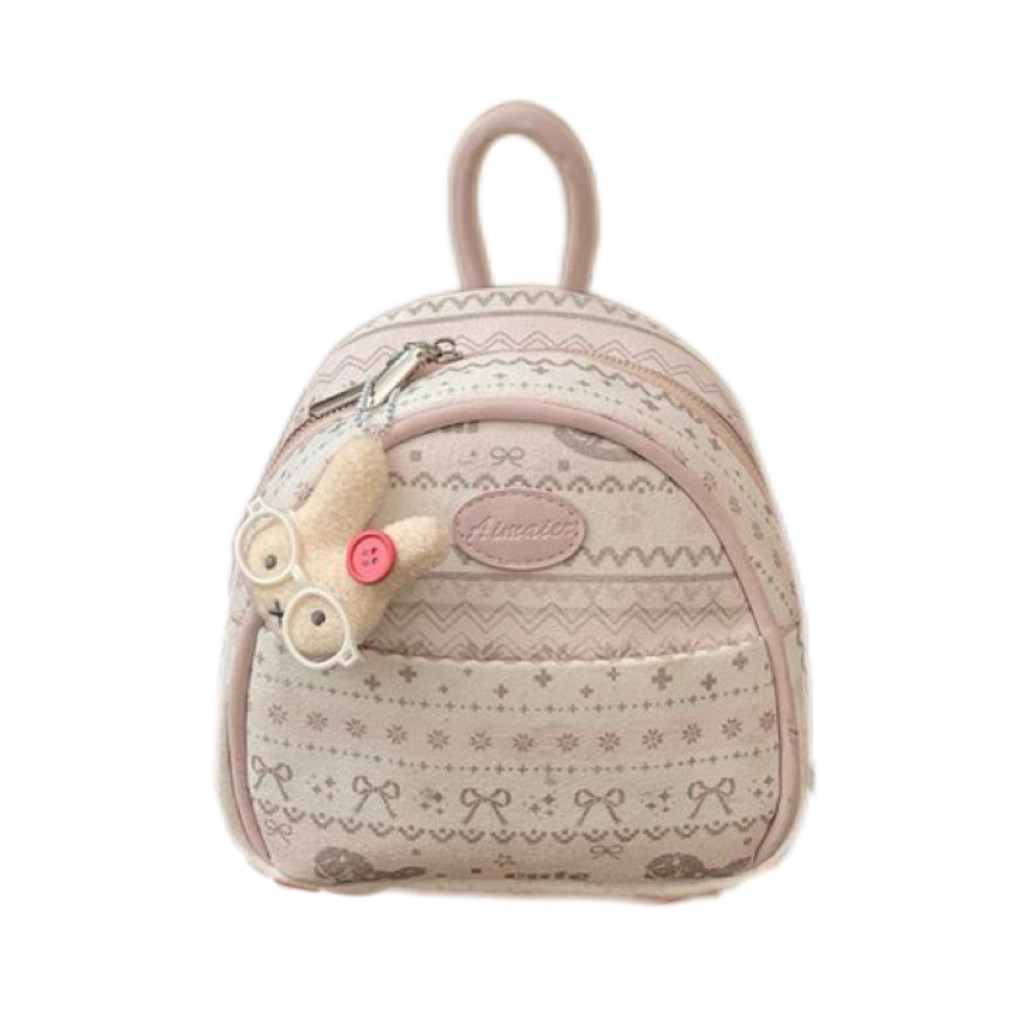 เวอร์ชั่นเกาหลี Retro Sweet กระเป๋าเป้สะพายหลังหญิง Niche Design แฟชั่นนักเรียนกระเป๋านักเรียน All-M