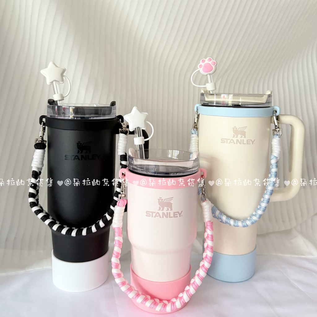 แก้ว starbucks แก้วชินจัง เหมาะสําหรับ Stanley Thermos Cup 8-40ozStanley ถ้วยน้ําถักเชือกแบบพกพาถ้วย