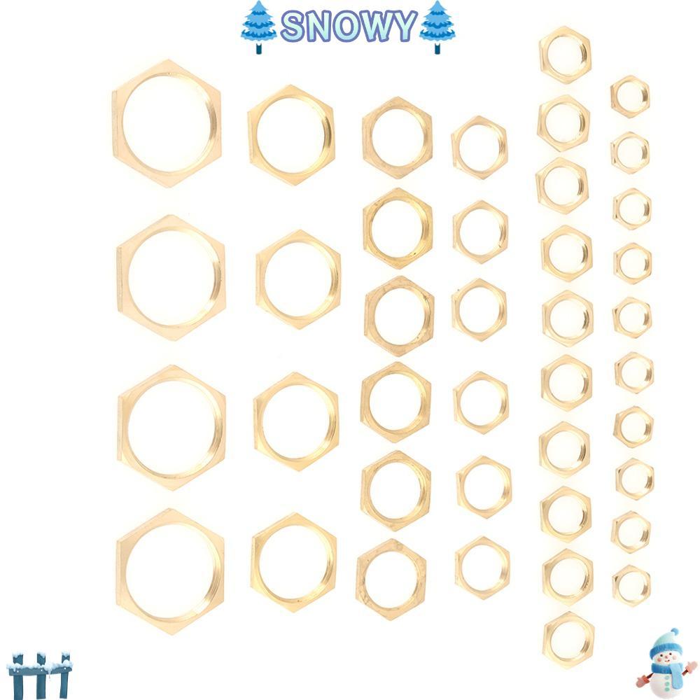 SNOWY 40 PCS Lock Nut Assortment, Hex G1/8 G1/4 G3/8 G1/2 G3/4 G1 Hex Lock Nuts, Golden Thin Pipe Fi